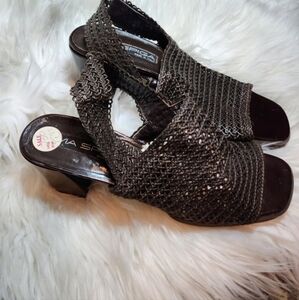 Via Spiga Brown Lacy stretch sandals 10‎ NEW